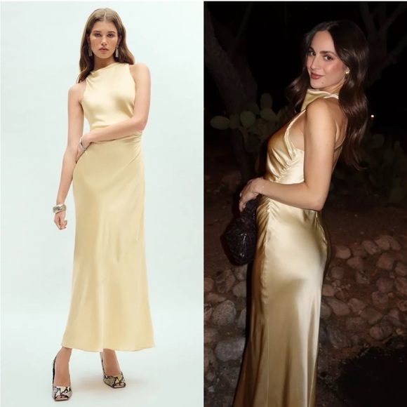 Reformation Dresses & Skirts - NEW NWT Reformation Casette Silk Midi Dress Blonde